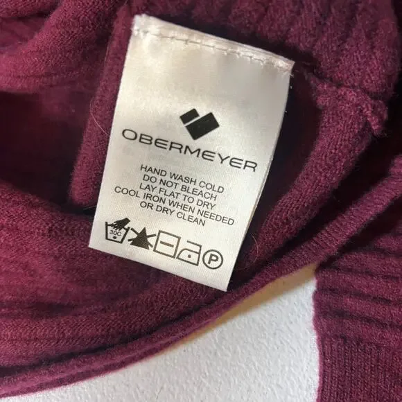 Obermeyer Women's Dolly Cashmere Blend 1/2 Zip Sweater L Maroon Long Sleeve - Picture 11 of 16